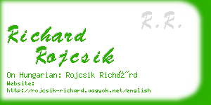 richard rojcsik business card